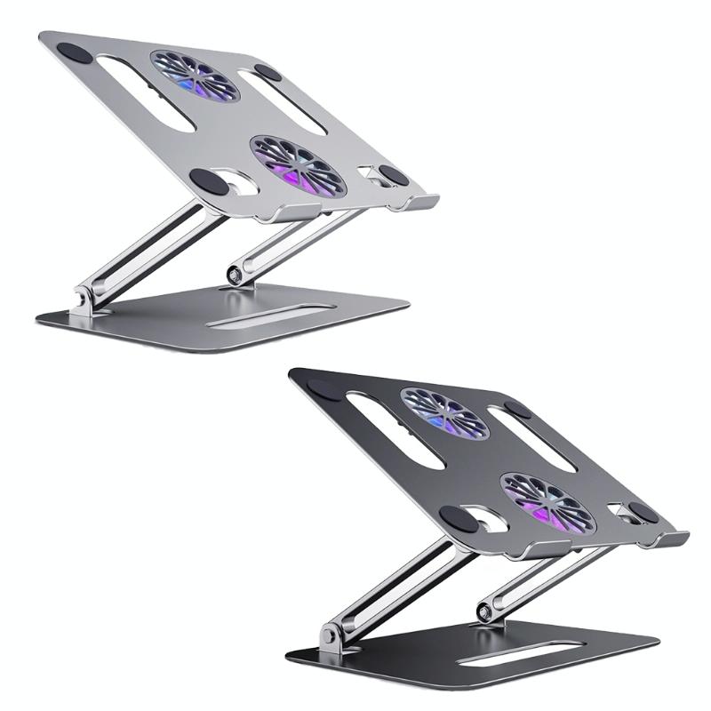 Portable Aluminum Laptop Stand With Cooling And Type C Cable - Gray-1915197790405922817