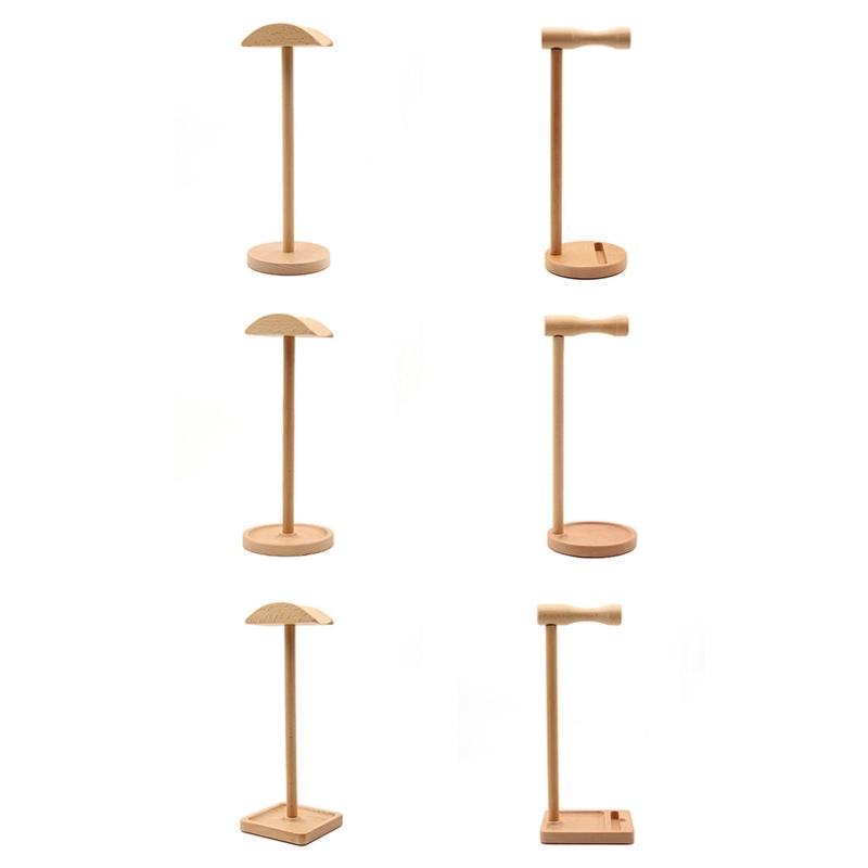 Solid Wood Desktop Headset Display Stand - Elegant Design-1915198101992378369