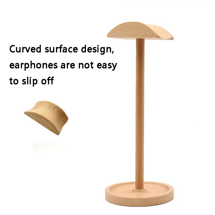 Solid Wood Desktop Headset Display Stand - Elegant Design-1915197796844179459