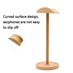 Solid Wood Desktop Headset Display Stand - Elegant Design-1915197796844179459