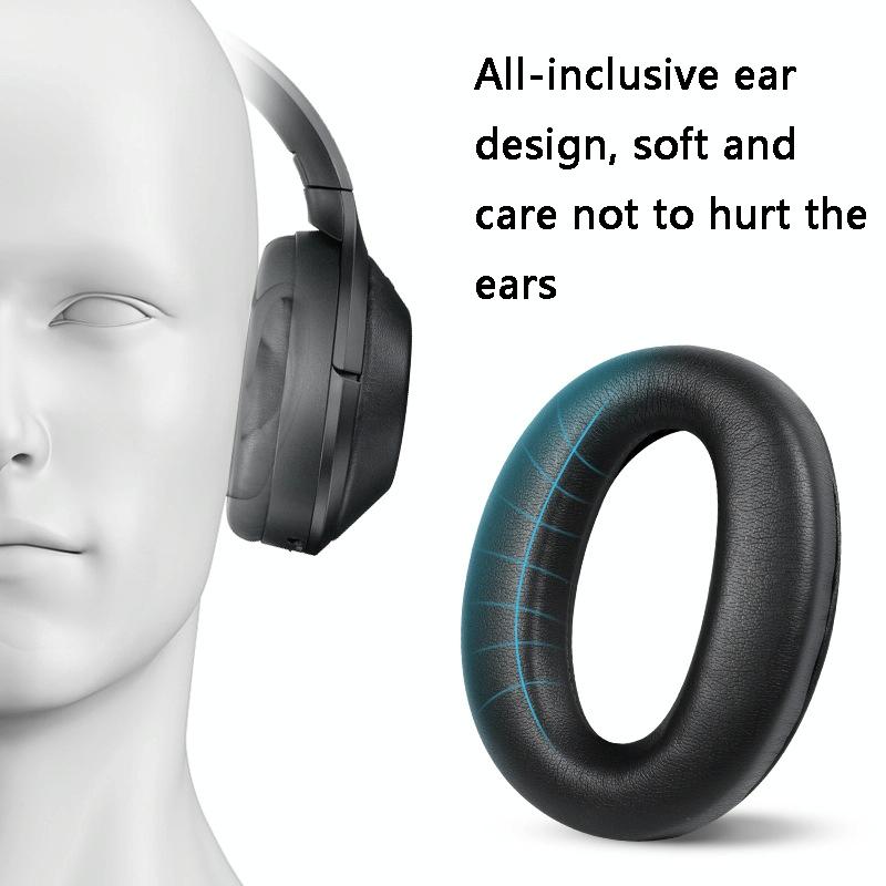 2 Leather Headset Earmuffs For Sony 1000Xm4 With Snap - Champagne-1915198145483116546
