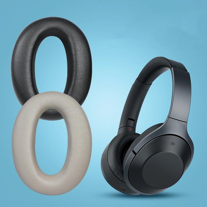 2 Leather Headset Earmuffs For Sony 1000Xm4 With Snap - Champagne-1915198145483116549