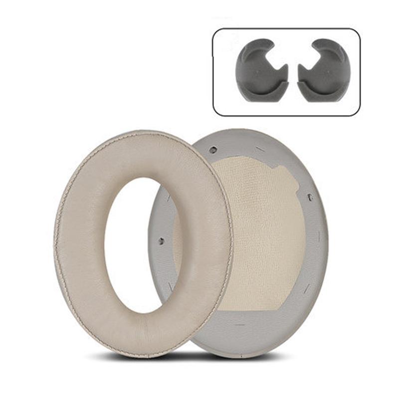 2 Leather Headset Earmuffs For Sony 1000Xm4 - Champagne Lambskin No Snap-1915197644129570816
