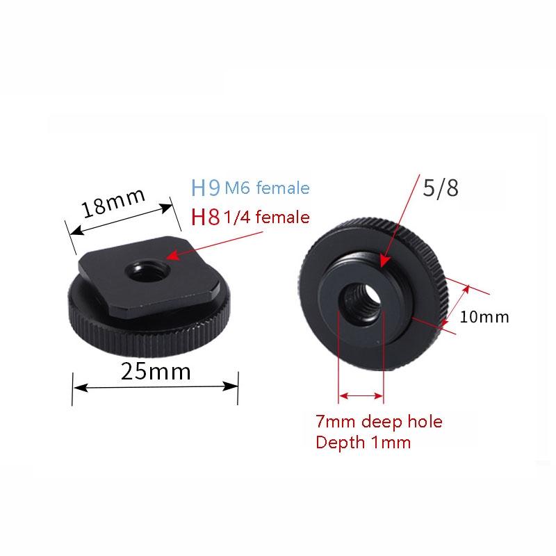 2-Pack Aluminum Hot Shoe Adapter 5 / 8 Male To M6 Female-1915198132350750722