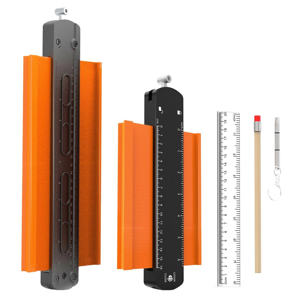 Metal Profile Contour Utensils Set With Lock - 6 & 10 Ruler Straight Pencil Screwdriver-1915197819799605248