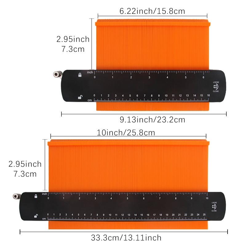 Metal Profile Contour Utensils Set With Lock - 6 & 10 Ruler Straight Pencil Screwdriver-1915197819799605249