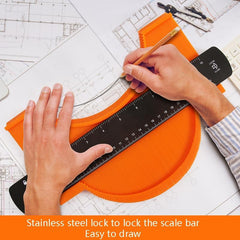 Metal Profile Contour Utensils Set With Lock - 6 & 10 Ruler Straight Pencil Screwdriver-1915197819799605254