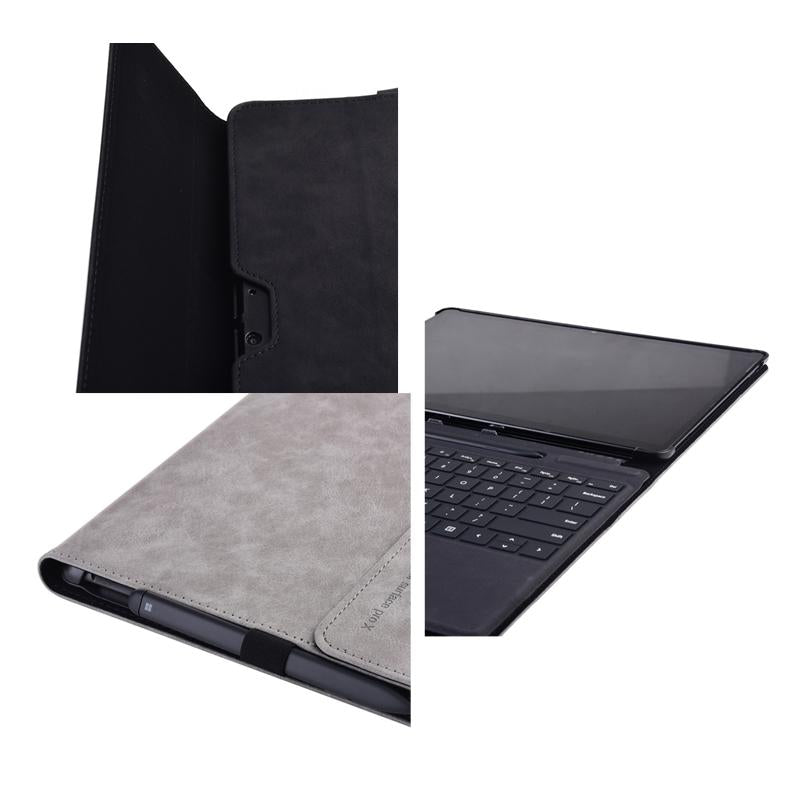 Light Gray Leather Tablet Case For Microsoft Surface Pro X With Power Bag - 13 Inch-1915198406859558917