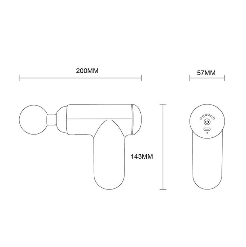 Red Mini Vibrating Fascia Massage Gun - Button Type-1915197810286923778