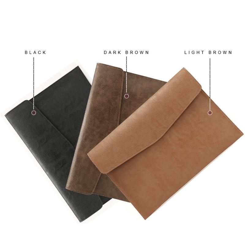 13.3 Inch Laptop Sleeve & Power Bag - Litchi Pattern Pu Leather Light Brown-1915197785288871937