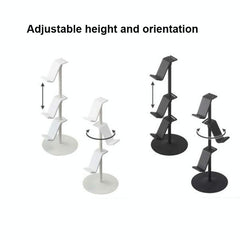 3-Tier Desktop Gamepad And Headphone Storage Rack - White-1915198262067990530