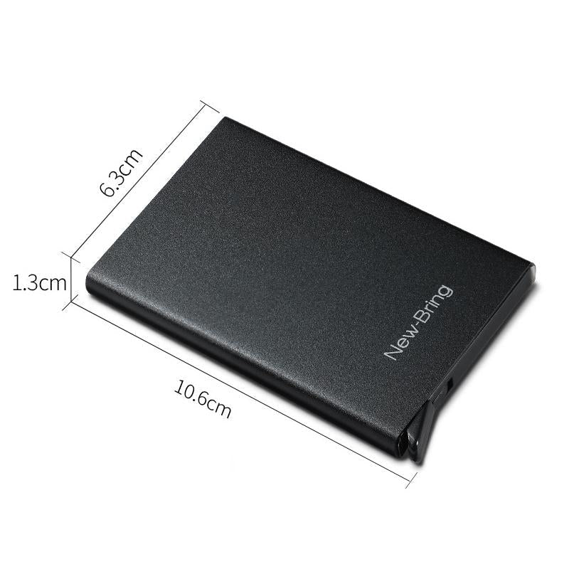 Automatic Pop Up Metal Wallet With Card Holder BLACK-1915197639243206657