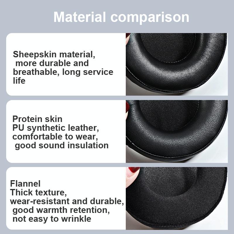 2-Pack Audio-Technica Earmuffs - Thickened Protein Skin Black-1922443455825580036