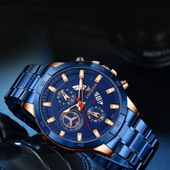 Waterproof Quartz Watch - Black Steel With Black Shell And Surface-1915197983012556805