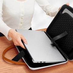 Waterproof Leather Computer Bag - Multifunctional Navy Blue-1915197854499082246
