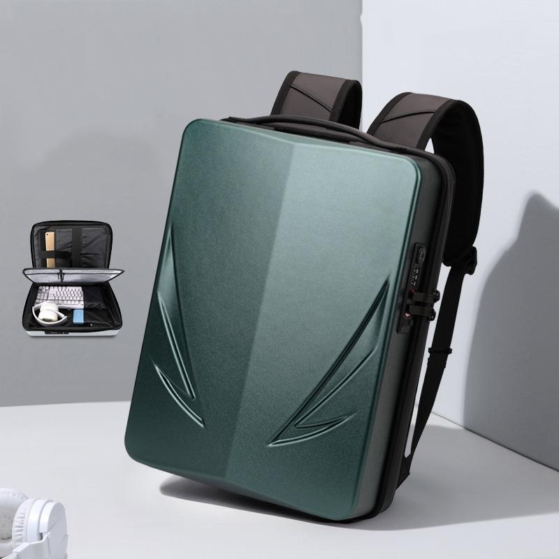 Men Gaming Backpack - Hard Shell Single-Layer Green-1915198262726496256