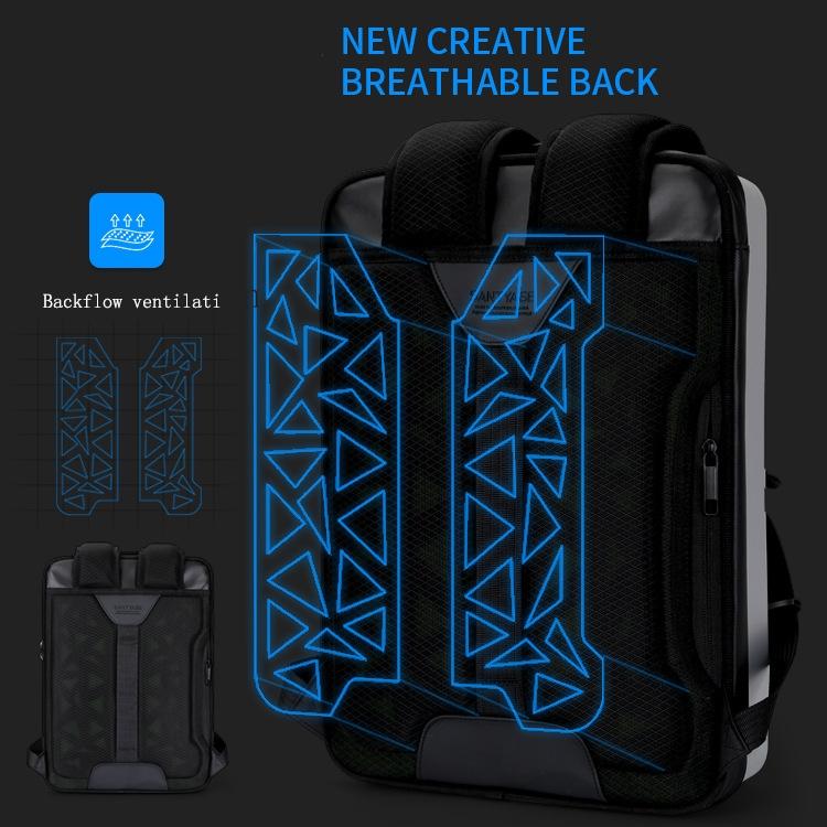 Men Gaming Backpack - Hard Shell Single-Layer Silver-1915197951219732484