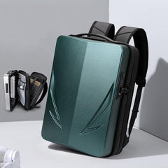 Men Gaming Backpack - Double-Layer Hard Shell - Green-1915197790728884224