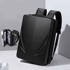 Men Gaming Backpack - Double-Layer Hard Shell - Black-1915197609878884352