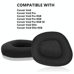 Pair Of Black Grid Earpads For Corsair Void Pro Elite-1915197970039574530