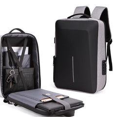 Men Anti-Theft Hard Shell Backpack With Alloy Frame - Gray-1915198122066317319