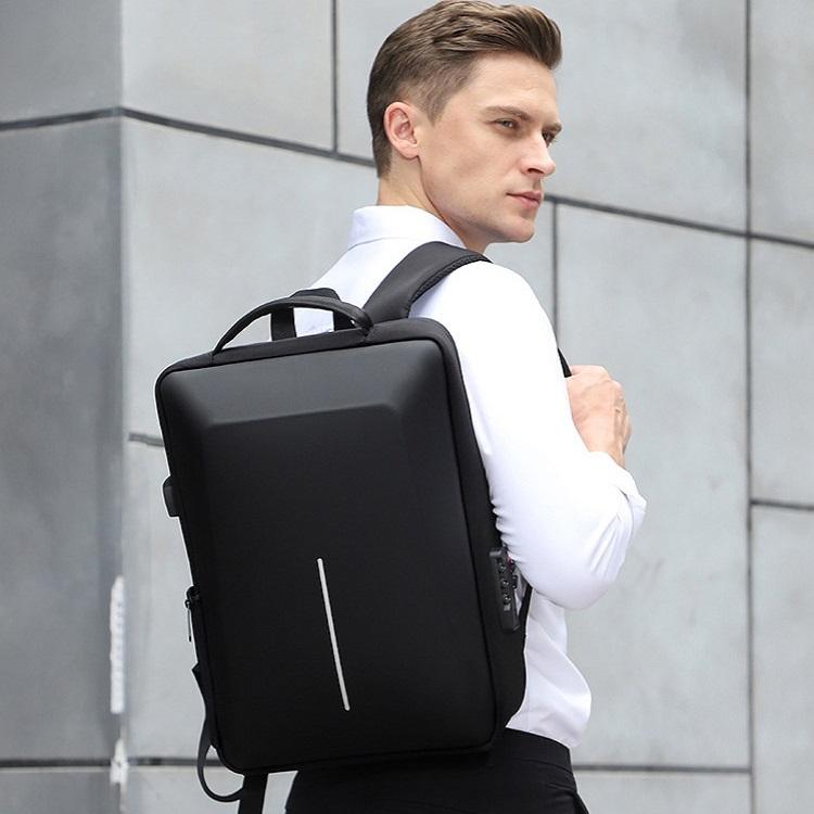 Anti-Theft Hard Shell Backpack For Men - Blue-1915197975433449478