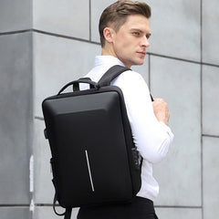 Anti-Theft Hard Shell Backpack For Men - Blue-1915197975433449478