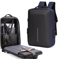 Anti-Theft Hard Shell Backpack For Men - Blue-1915197975433449472