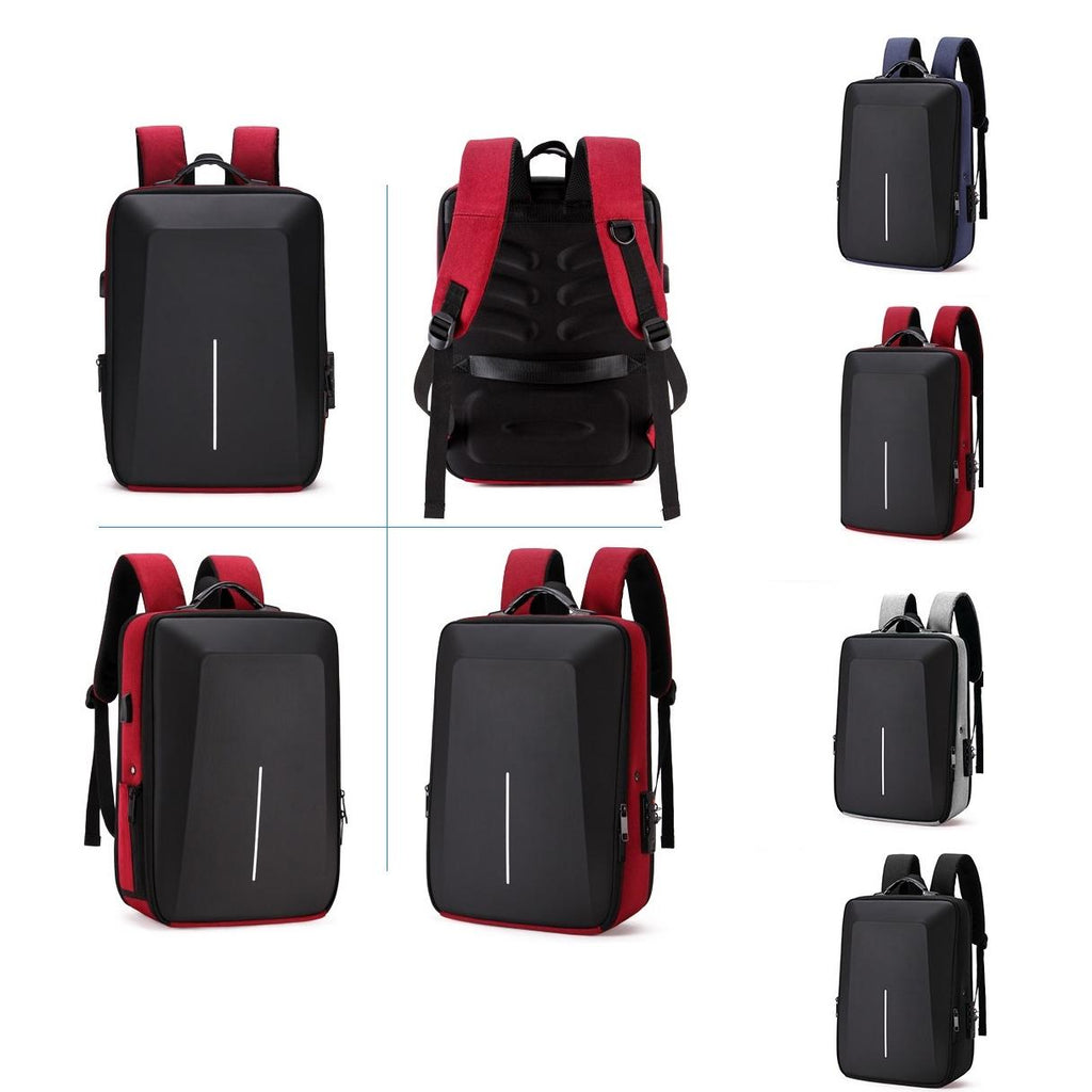 Anti-Theft Hard Shell Backpack For Men - Black-1915197631362109441
