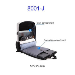 Hard Shell Backpack Alloy Frame Anti-Theft Computer Bag For Men Gray-1915198397380431874