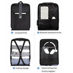 Hard Shell Backpack Alloy Frame Anti-Theft Computer Bag For Men Gray-1915198397380431877