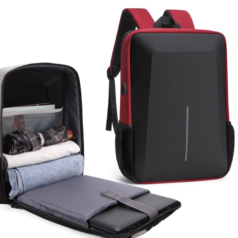 Men Anti-Theft Hard Shell Backpack With Alloy Frame - Red-1915197868000546816