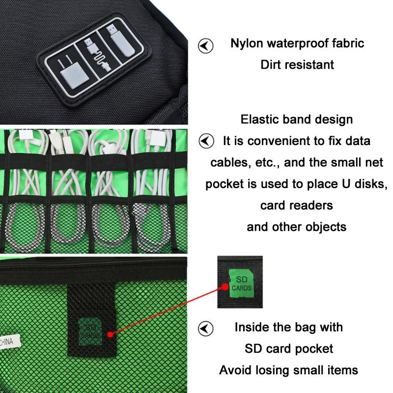 Portable Multifunctional U Disk Storage Bag For Mobile Phone Accessories - Black-1915198108787150851