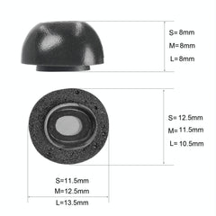 2-Pack Memory Foam Ear Tips For Tws Airpods Pro - Black Large-1915198291813994498
