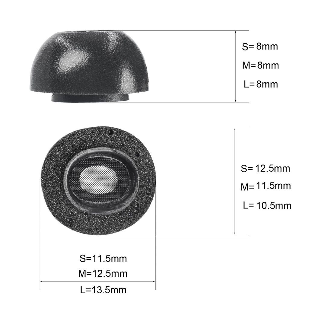 2-Pack Memory Foam Ear Tips For Tws Airpods Pro - Gray Large-1915197805874515970