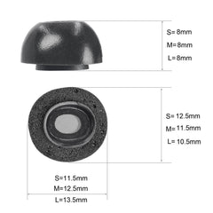 2-Pack Memory Foam Ear Tips For Tws Airpods Pro - Gray Large-1915197805874515970