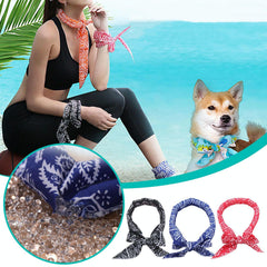 3-Piece Cooling Bandana Scarf Set - Yellow Leaves-1915197637544513538