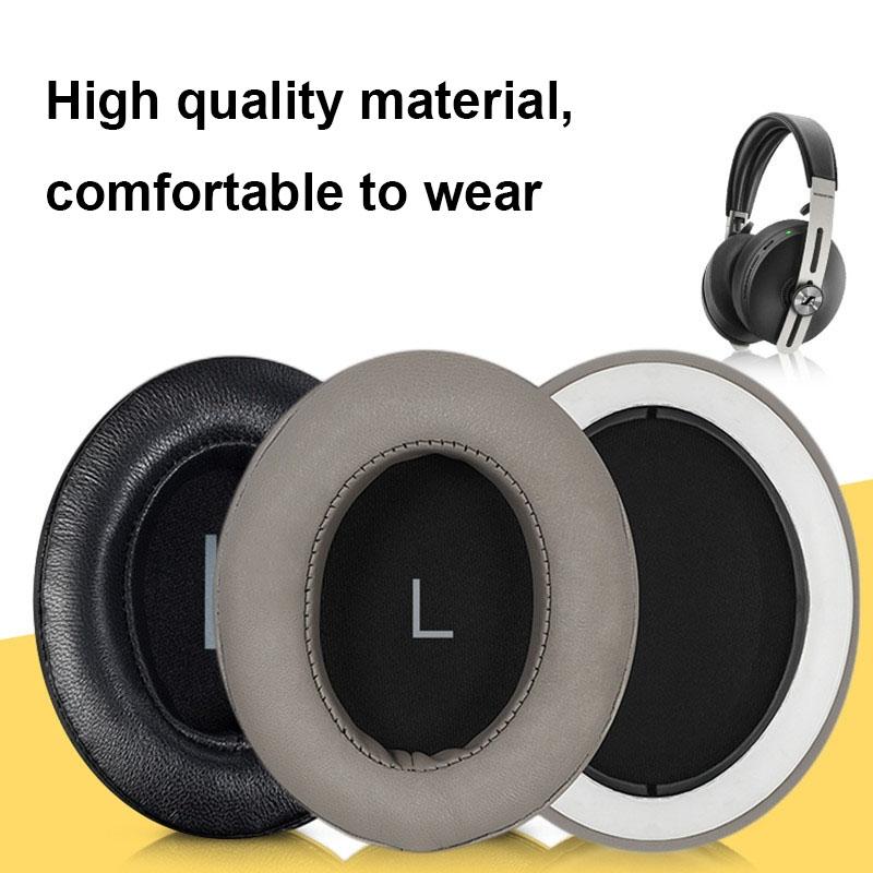 Breathable Foam Headphone Earmuffs For Sennheiser Momentum 3 - Black Lambskin 2 Pcs-1915198109546319873