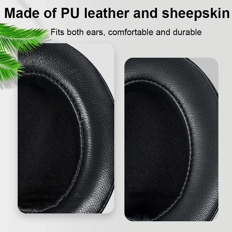 2-Pack Breathable Headphone Earmuffs For Sennheiser Momentum 3 - Gold Lambskin With Buckle-1922443446459699202