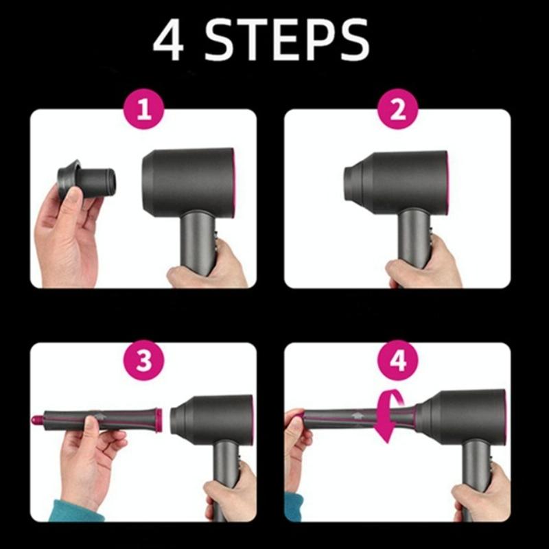 Long Barrel Pair & Adapter For Dyson Hair Dryer - Curling Iron Accessory-1915197793920749572