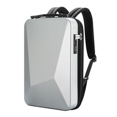 Waterproof Expandable Backpack With Usb Charging And Password Lock - Silver-1915198129985163272