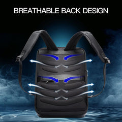 Waterproof Expandable Backpack With Usb Charging And Password Lock - Silver-1915198129985163266