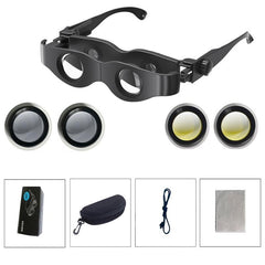 Adjustable Focus Binoculars With Glass Lenses - Grey & Yellow-1915197634730135558