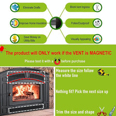 2-Pack Magnetic Fireplace Draft Stopper - 101.6 X 15.24Cm - Block Cold Air-1915197843107352578