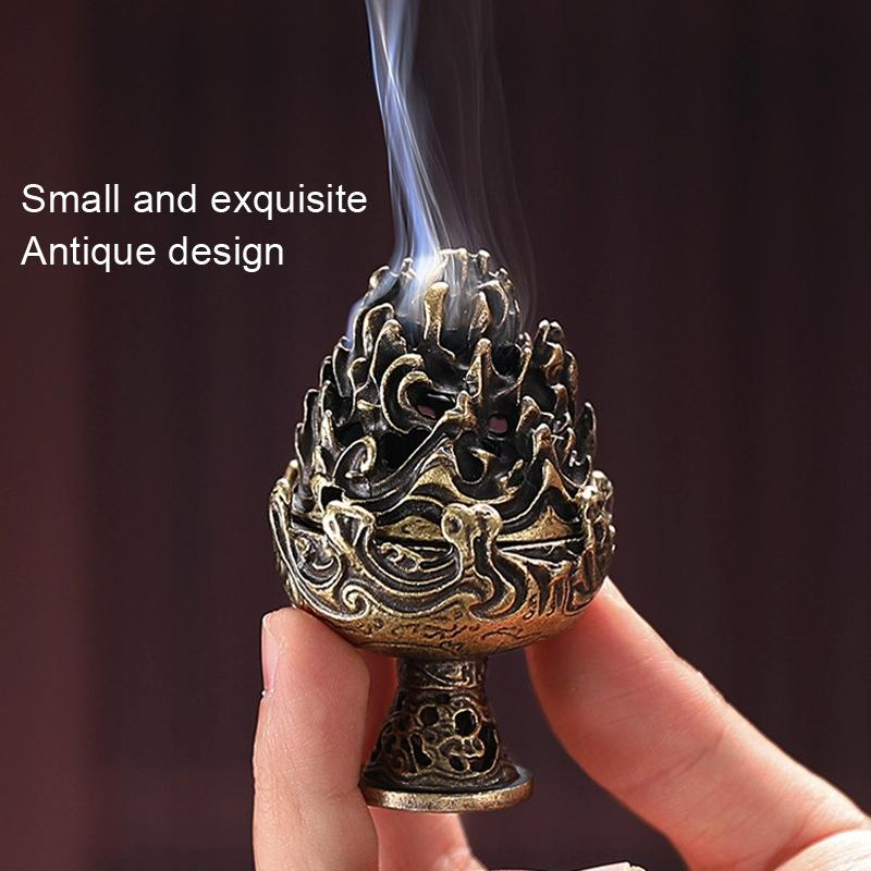 Small Vintage Copper Incense Burner - Bronze Ornament-1915198270091694083