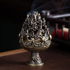 Large Vintage Copper Incense Burner - Bronze Ornament-1915198098708238342