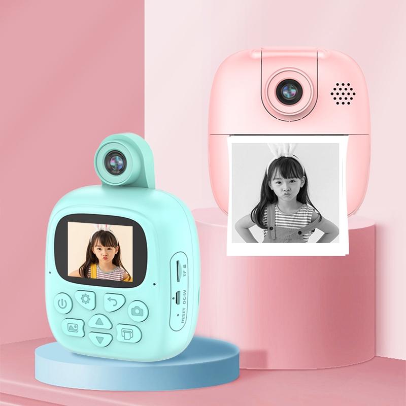 Blue Cartoon Kids Digital Camera With Rotating Lens - A18 Hd Printable-1915197842545315841