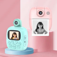 Blue Cartoon Kids Digital Camera With Rotating Lens - A18 Hd Printable-1915197842545315841
