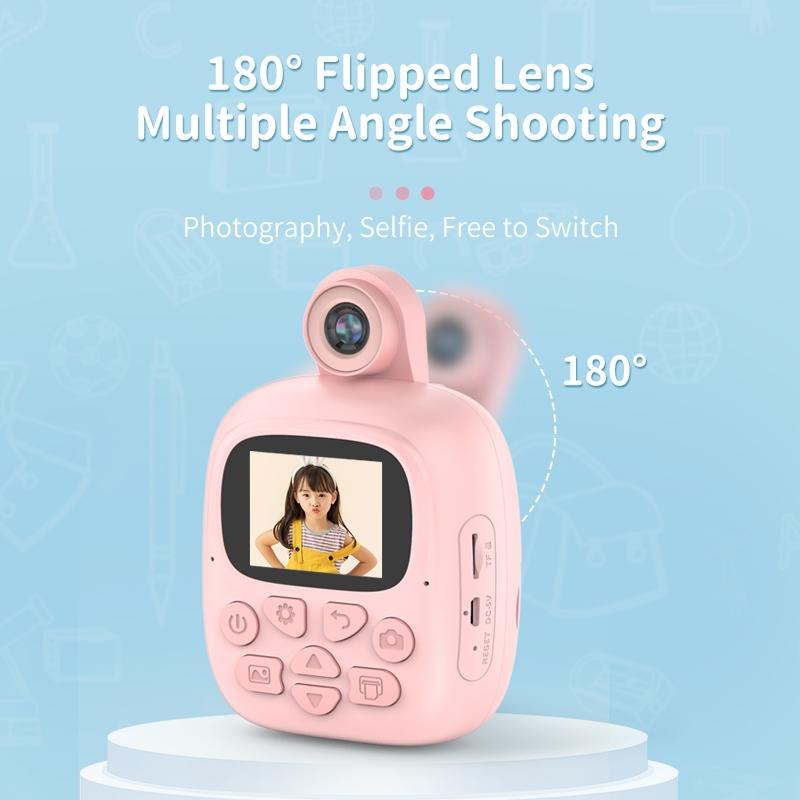 Blue Cartoon Kids Digital Camera With Rotating Lens - A18 Hd Printable-1915197842545315843