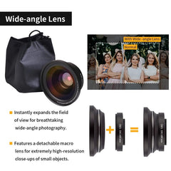 Af2 5600Px 18X Zoom 4K Digital Video Camera With Hood & Microphone & Wide-Angle Lens-1922443450951798785